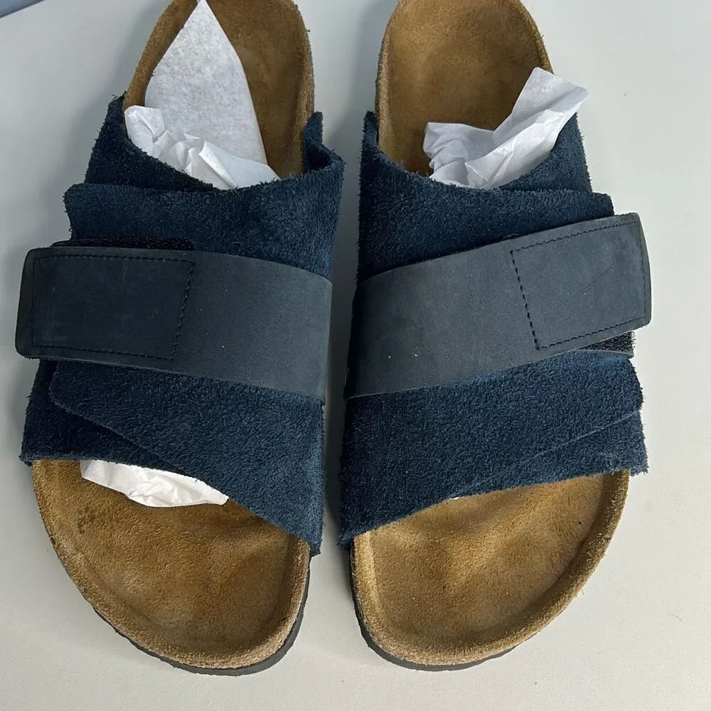 Birkenstock Kyoto Nubuck Leather Sandal Navy Sz 42 Unisex